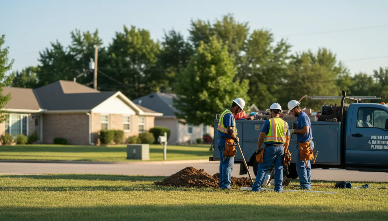 Residential water line and bathroom plumbing service in Miles, IA